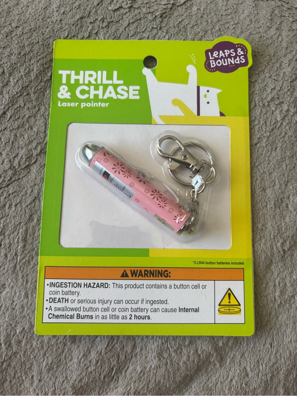 Pets Cats & Dogs Thrill & Chase Pink Floral Laser Pointer Keychain